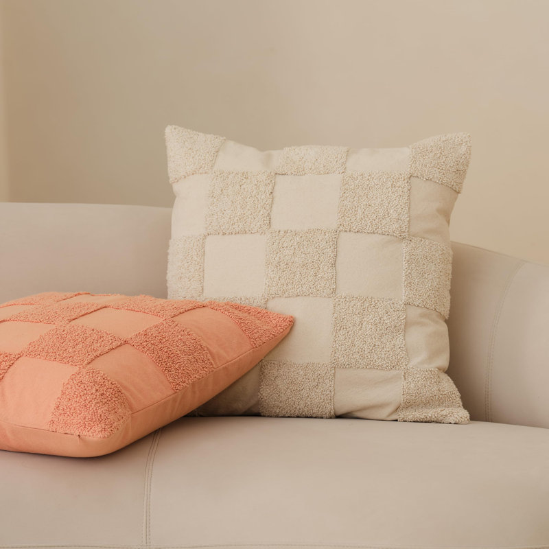 Housses de coussins décoratifs à double couture 100% coton - Housses de coussins décoratifs touffetés bohème 20 x 20, fabriquées en Inde, housse de coussin carrée, décoration intérieure moderne pour canapé, canapé, salon, ciel d'hiver