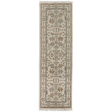 Karina Hand Knotted Wool Ikat Area Rug in Beige/Dash Gray