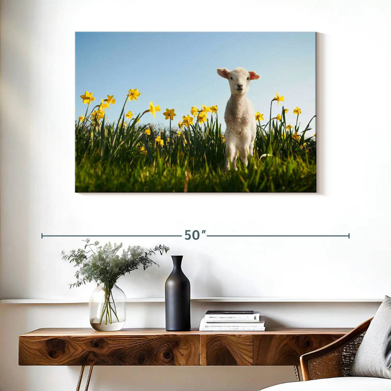 Brampt Springtime Lamb, 26" H x 39" W