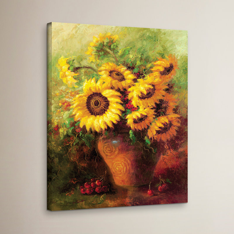 «Sunflowers» - Impression sur toile tendue, H 32 po x l 24 po x P 2 po