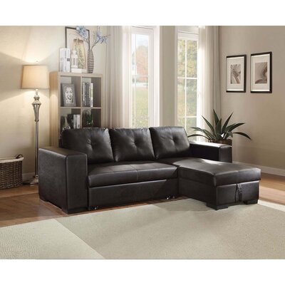 Lloyd 97"" Wide Faux Leather Right Hand Facing Sleeper Sofa & Chaise -  Farm on table, WOF834609