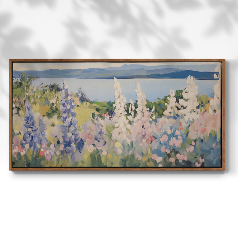 Botanical Series-CXVII- Toile tendue avec châssis tendue, prête à être accrochée, H 25 po x l 49 po, Noyer