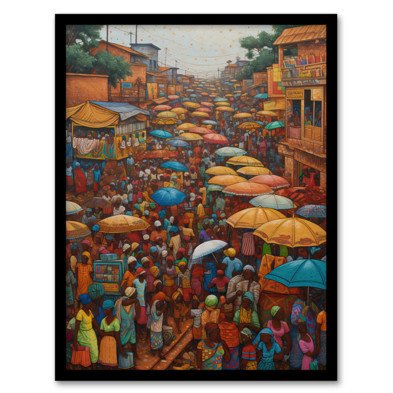Alechia Morocco Bustling African Market by Jemaa El Fnaa - Single Picture Frame Print