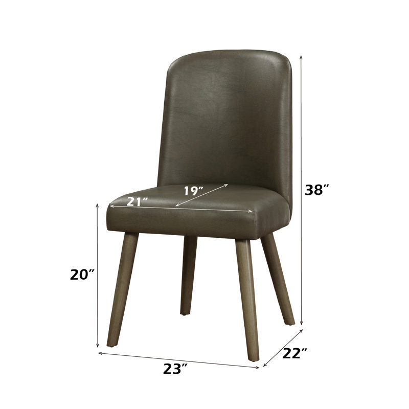 Chaise d'appoint grise (2 chaises) - Cuir d'unité centrale, profil minimaliste, capacité de 220 lb, pièces de couleur chêne) Revêtement en similicuir et finition