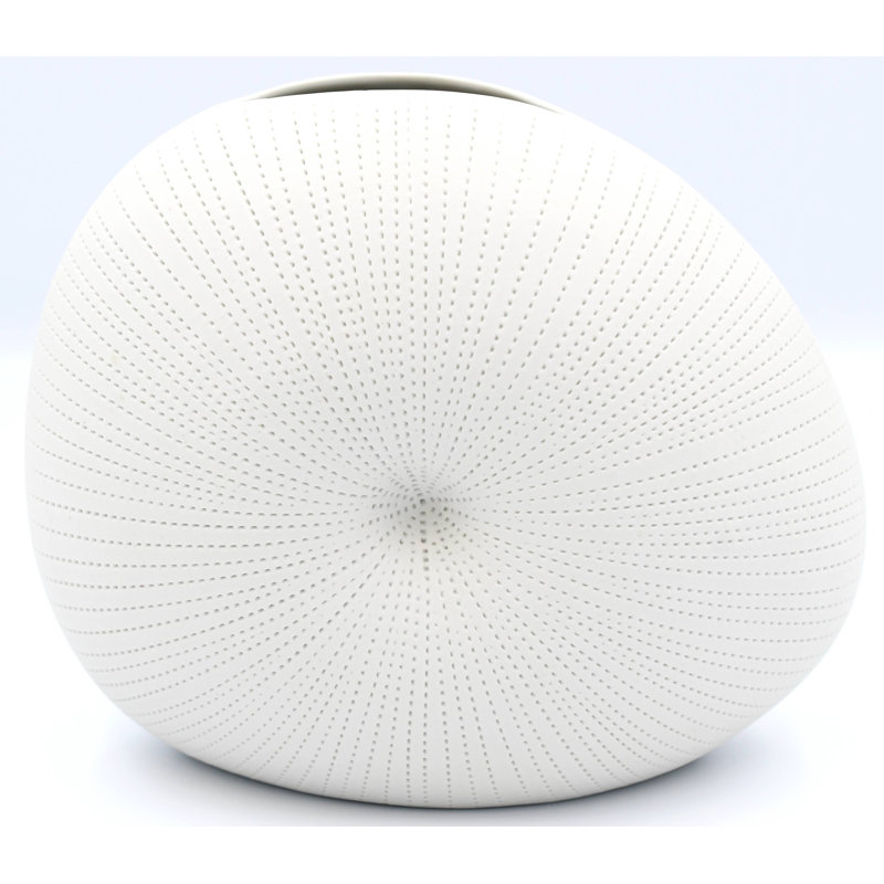 Vase de table Audres, H 6 po x l 7 po x P 3,5 po, Blanc
