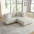 Seemab 3 - Piece Upholstered Sea Salt Gray Corduroy Modular Sectional with Pillow Back and Removable Ottoman-300411910