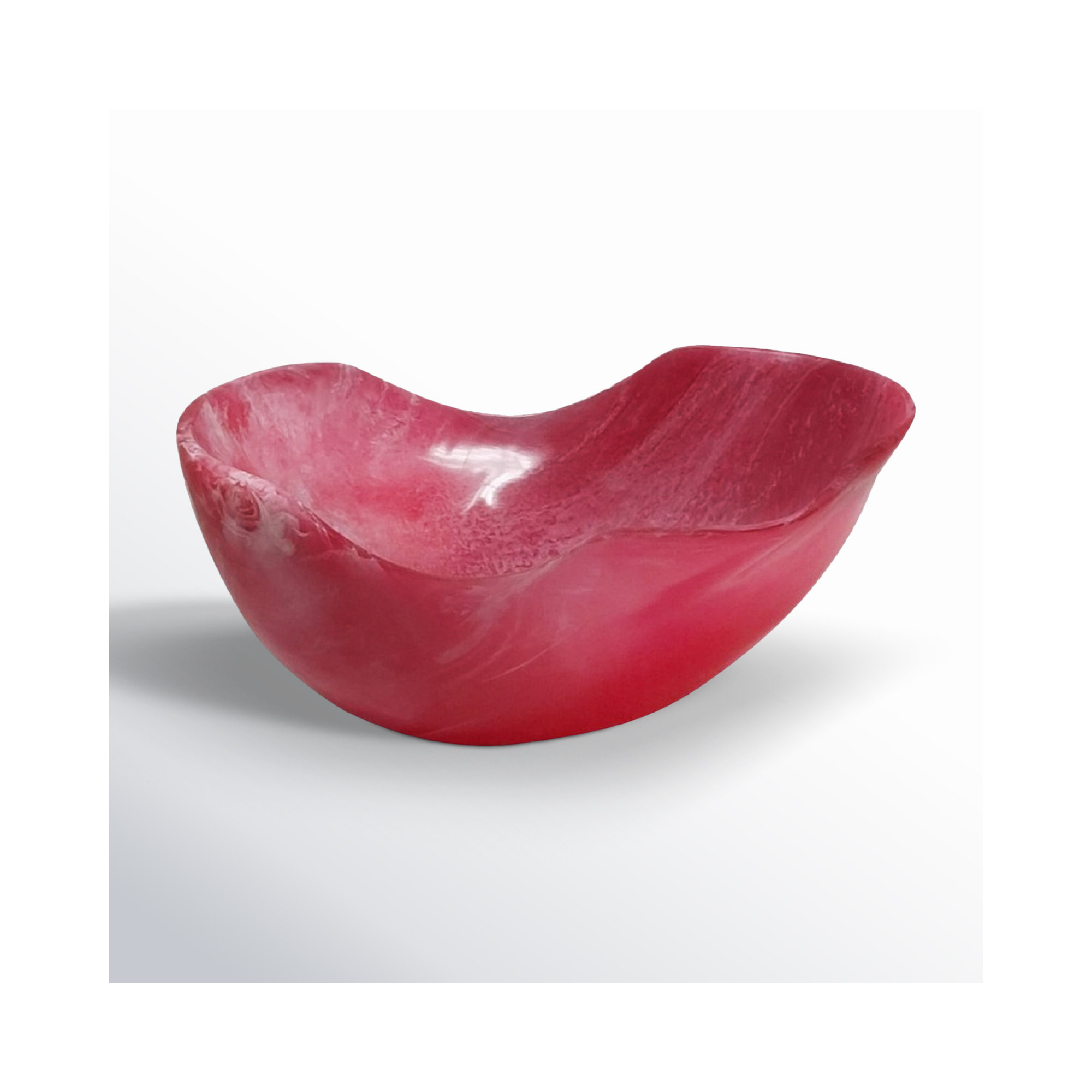 Small Large Fruit Bowl Orange Resin Dia 13.3", Pink