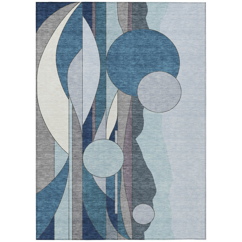 Machine Washable Indoor/Outdoor Brenden ACN2252 Modern Rug, Rectangle 3' x 5'
