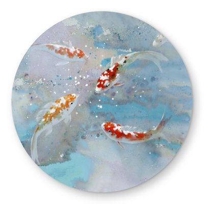 Blue Pets Koi Fish Swimming Rug - Outdoor Home Decor Area Rug