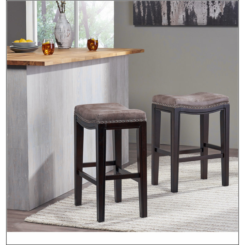Ensemble de 2 tabourets de comptoir Tiffin, Gris, Noir