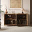 Armoire d'appoint 60 po en bois avec 4 portes, garde-manger moderne brun et blanc antique, buffet en bois, meuble multimédia, meuble console, meuble d'entrée, salon, chambre à coucher, salle à manger-848598210
