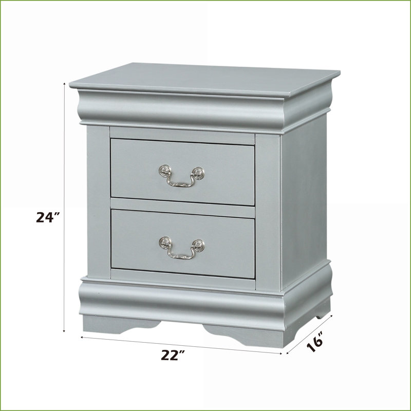 Table de chevet 1 tiroir Louis Philippe III Platinum