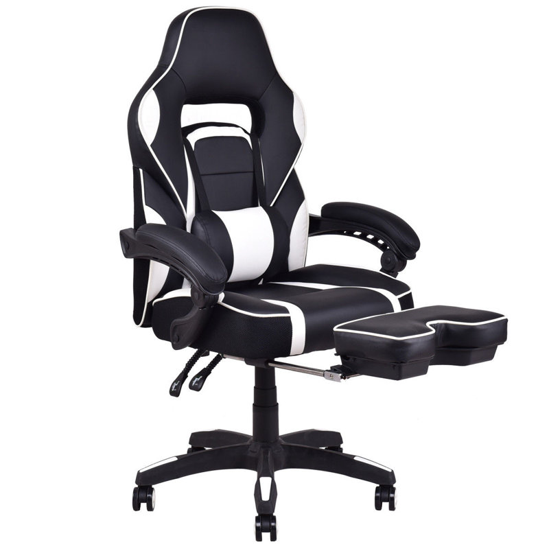 Fauteuil de jeu pc & racing Euclid, Noir / Blanc