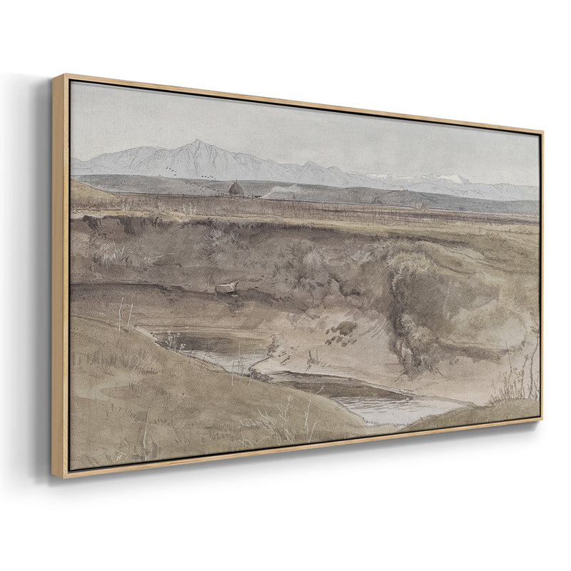 Série paysage - MCXI - Toile tendue avec châssis encadré - Prêt à être accroché, H 25 po x l 49 po, Naturel