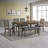 Walnut Finish Rectangular Dining Table with Solid Rubber Wood