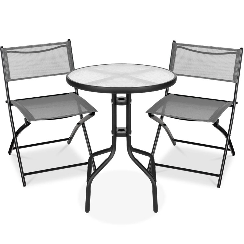 3-Piece Bistro Set, Gray