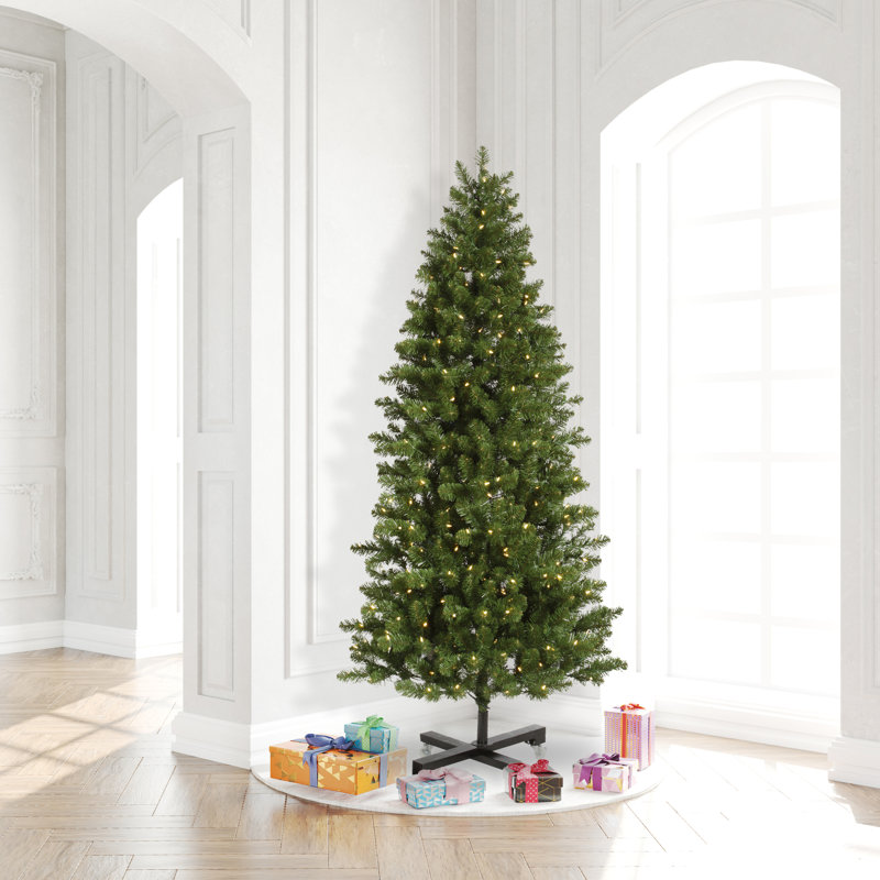 Teton Lighted Artificial Fir Christmas Tree, 7.5' H