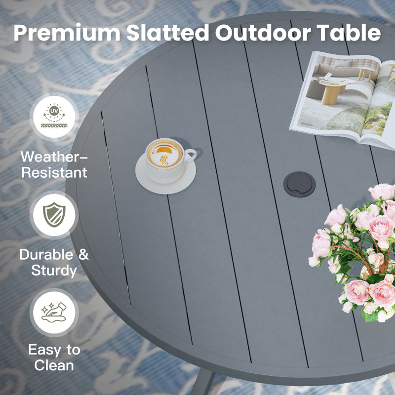 4-Person Square Patio Dining Set With 360°Swivel PVC-coated polyester Chairs, Gray/Gray
