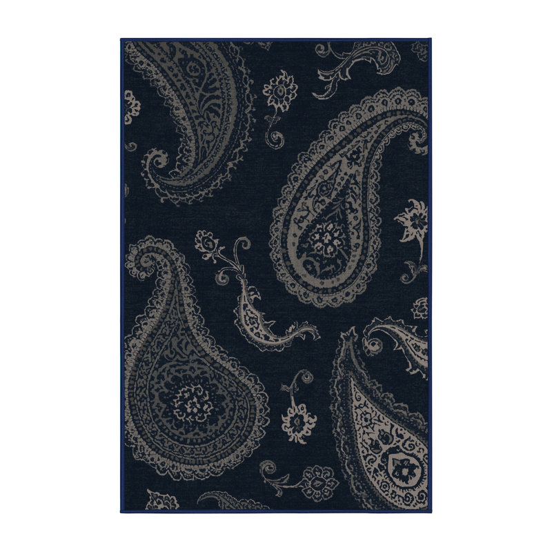 Tapis cachemire traditionnel gris délavé à la machine Pantelis, 2 pi x 3 pi