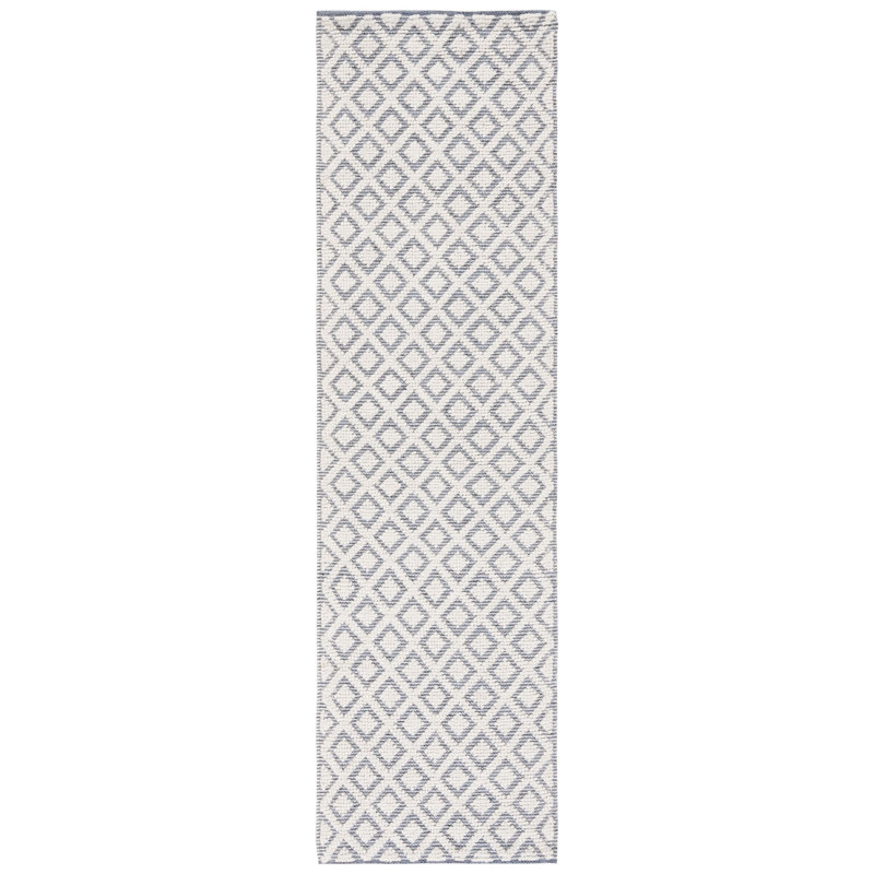 Vermont Hand Woven Wool Geometric Rug, Runner 2'3" x 8'