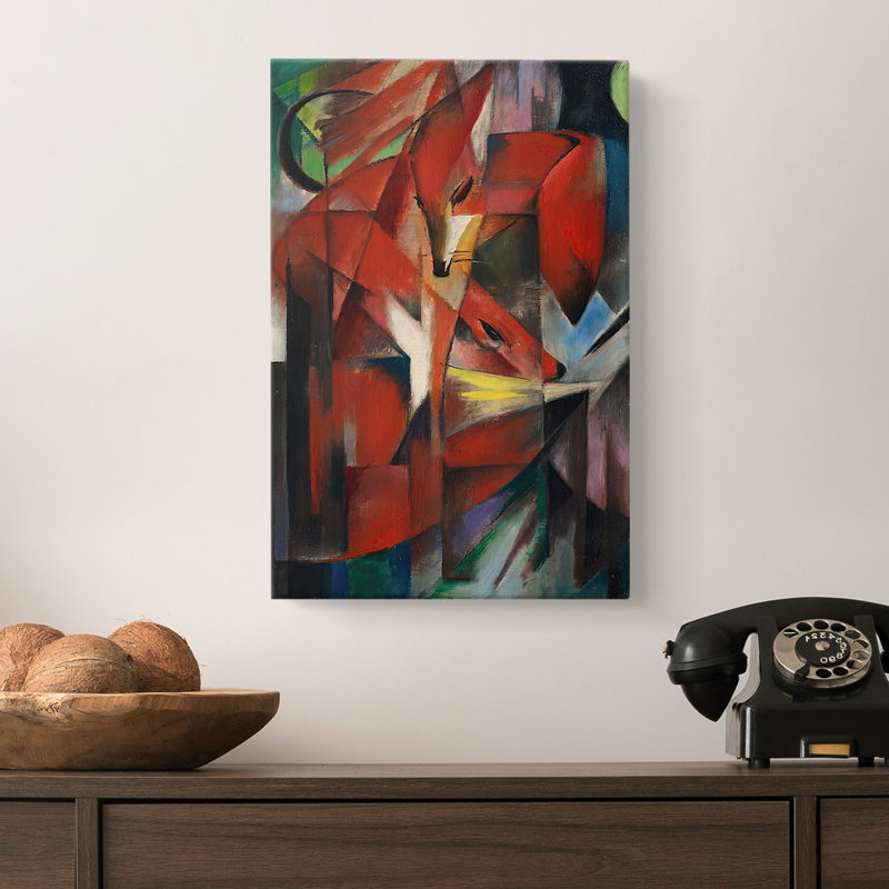 Les renards - toile tendue par Franz Marc, 12 x 18