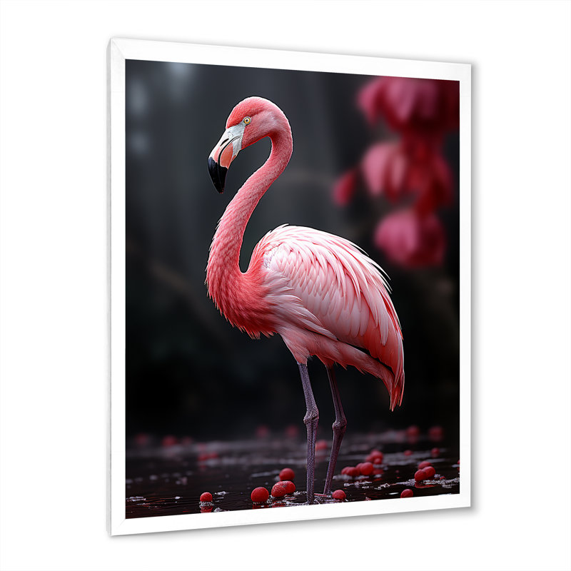 Flamme rose et grise Wassil, H 20 po x l 12 po x P 1 po, Cadre photo blanc