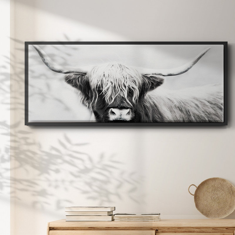 Highland Longhorn - toile encadrée, H 20 po x l 50 po