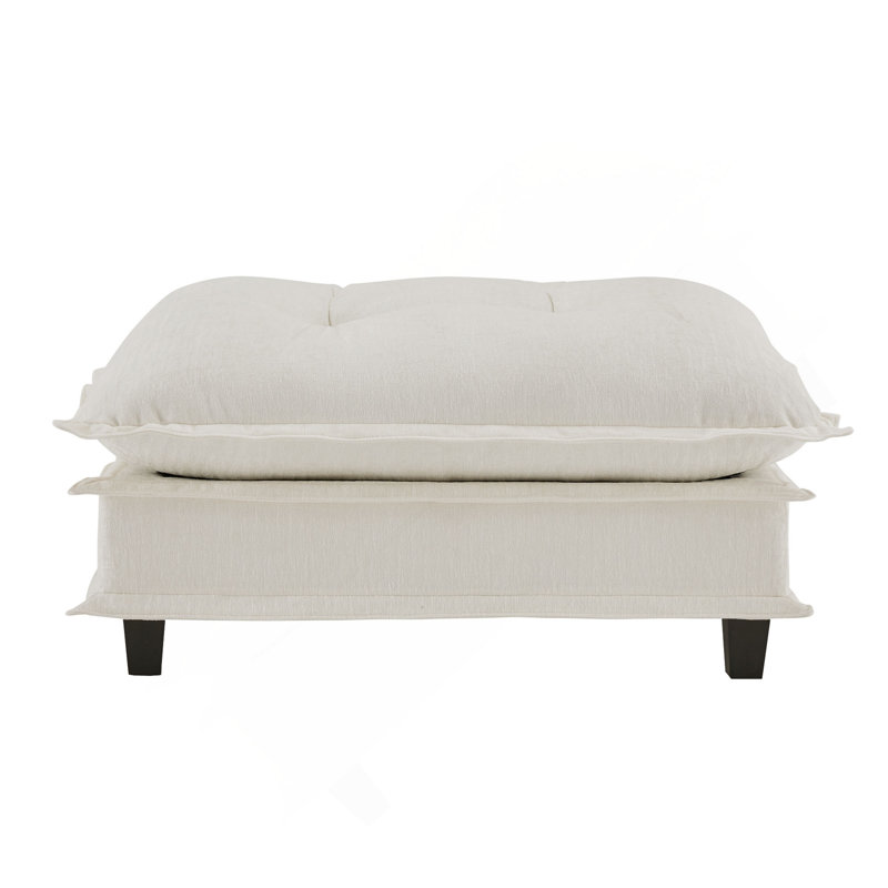 Repose-pieds moderne en chenille, Beige
