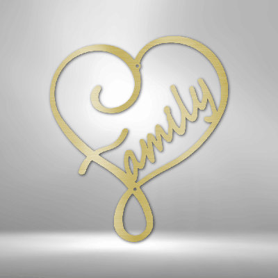 Family Love Steel Sign Laser Cut Powder Coated Home & Office Metal Wall Decor Multiple Sizes & Colors