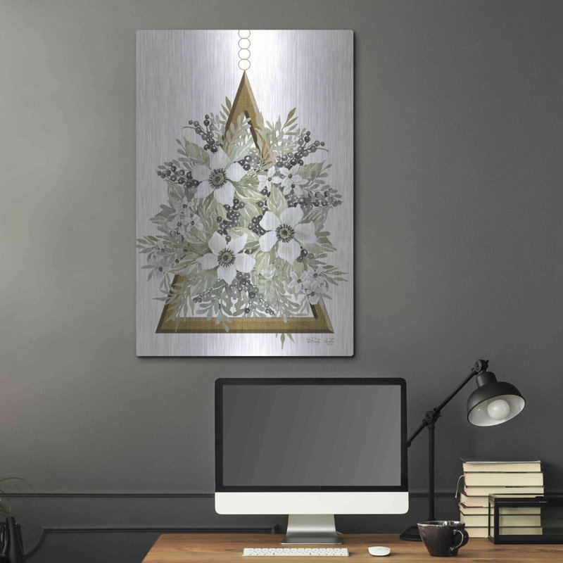 «Geometric Triangle Mute Floral I» par Cindy Jacobs, H 16 po x l 12 po