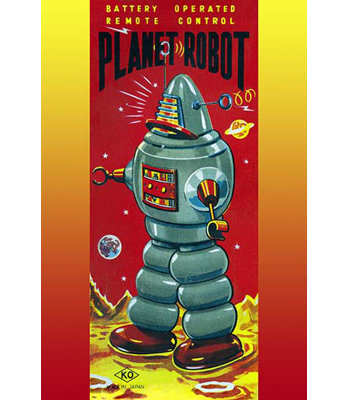 « planète robot », affiche rétro