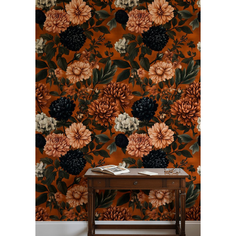 Papier peint floral d'automne «Dahlia»