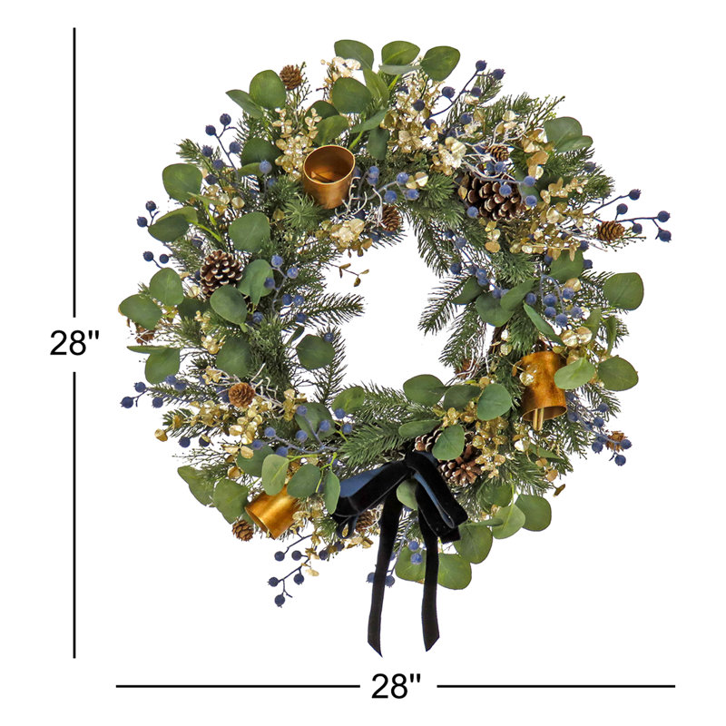 28'' Faux Pinecone Silk Wreath