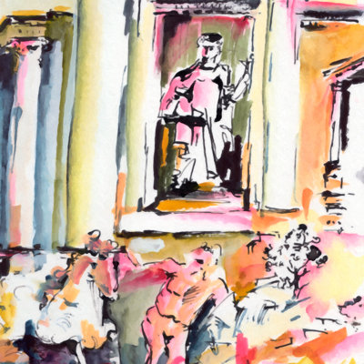 «Wegate Ginette Fine Art Trevi Fountain Rome Italy 2», reproduction sur toile tendue