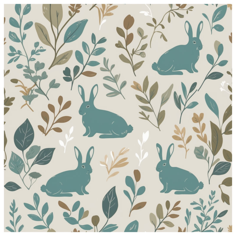 Lapins avec éléments floraux Literie lapins couvre-lit animaux, Double