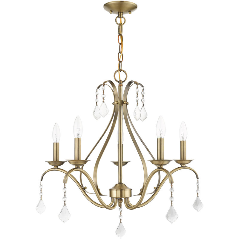 Kazuhide 5 - Light Empire Chandelier, Antique Brass
