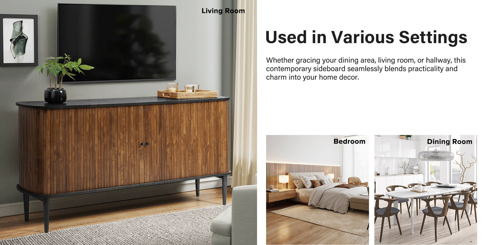 Millwood Pines Celese 63'' Wide Sideboard with Adjustable