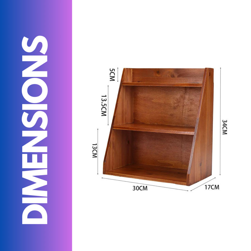 34cm H x 32cm W Solid Wood Bookcase