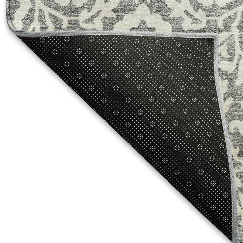 Premium Machine Washable Prisco Gray Rug, Rectangle 9' x 12'