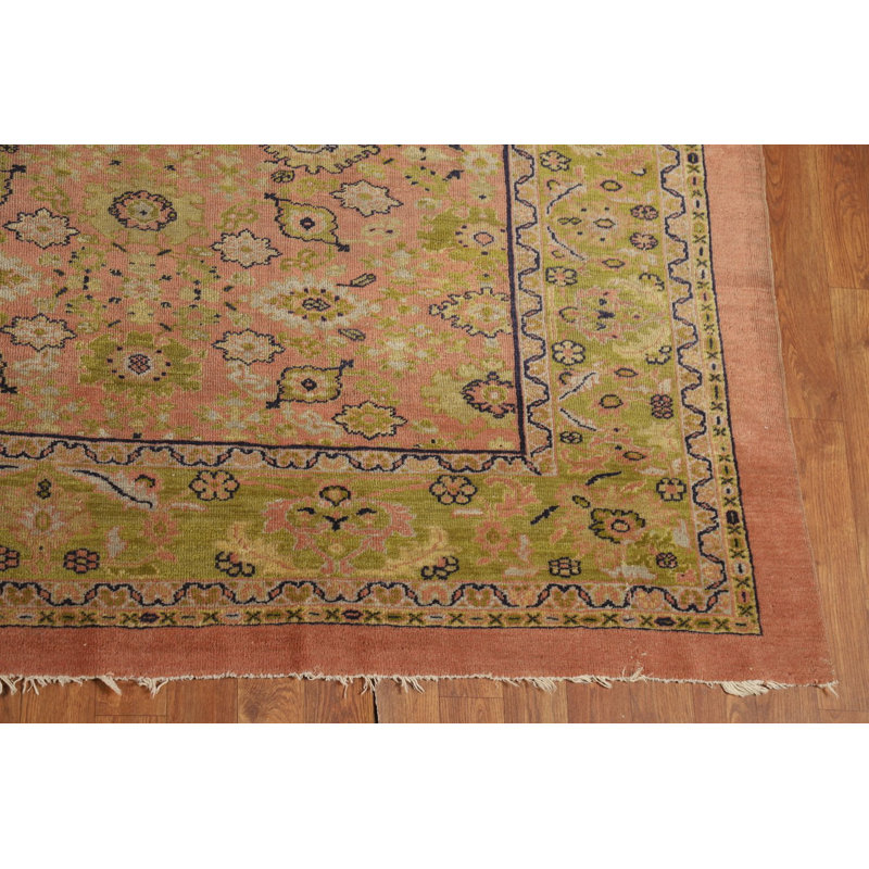 Tapis traditionnel pré-1900 à teinture végétale 9 x 12