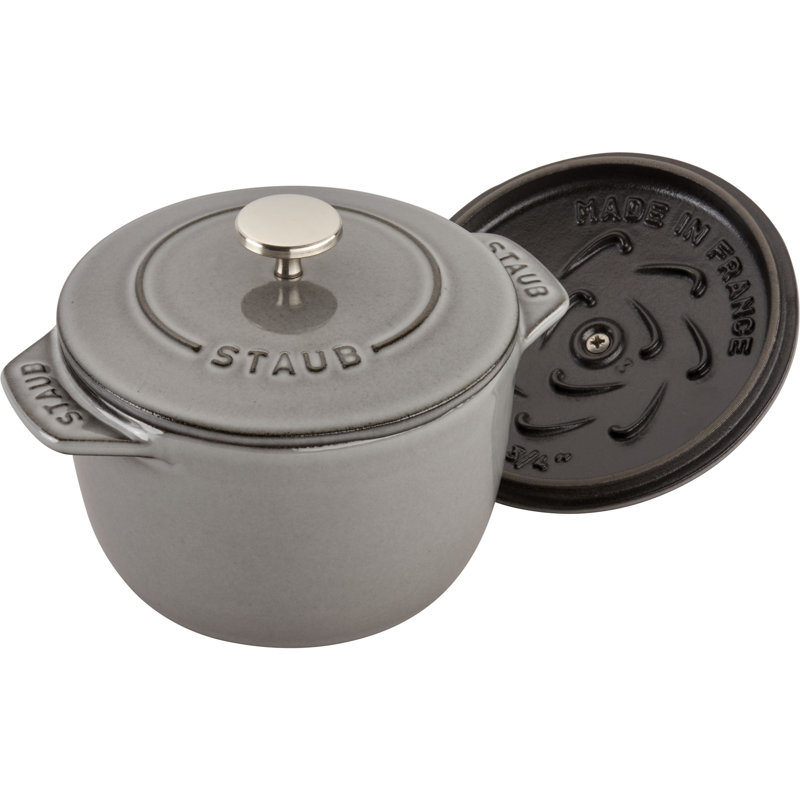 Staub Cast Iron 1.84-qt Petite French Oven, Graphite Gray, 1.84 quarts