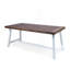 Outdoor Sandblast Finish Acacia Wood Dining Table With White Rustic Metal Finish Frame