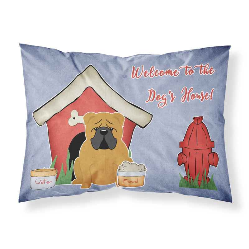 Taie d’oreiller chien house, Bouledogue anglais rouge