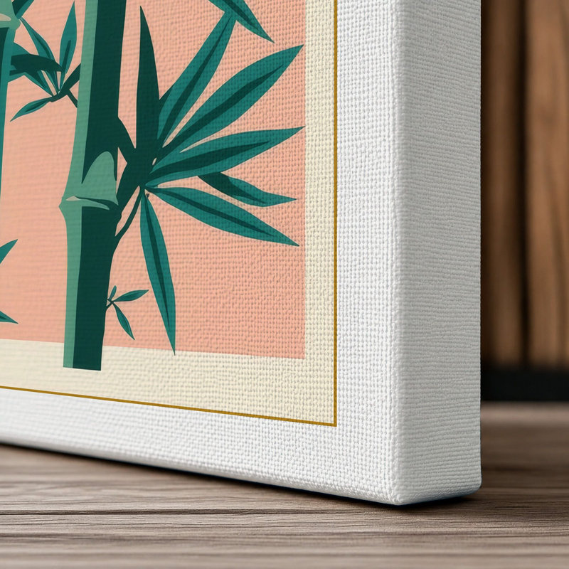 Three Bamboo Stalks Botanical - Wrapped Canvas, 18x12 - 45.7 x 30.5 cm, White Border