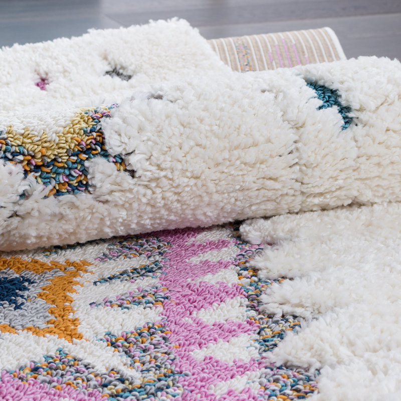 Tapis ivoire à motif géométrique Barden, Rectangle 2 pi 7 po x 4 pi 11 po