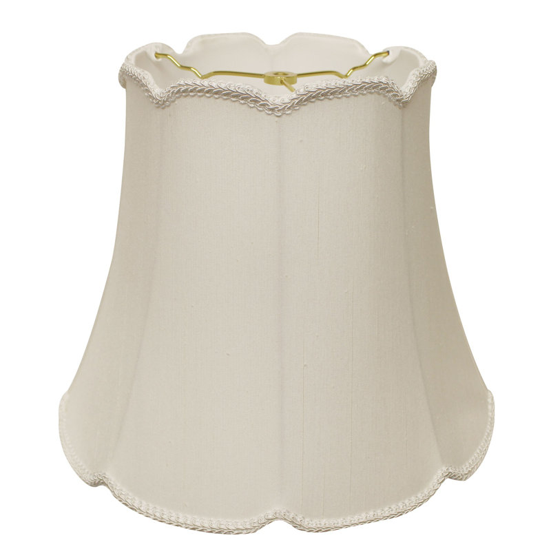 White Monay Shantung Silk Empire Lamp Shade, 14" H x 16" W x 16" D, White