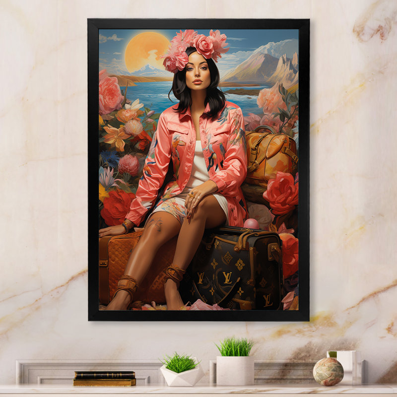 " Lv Fashion Wanderlust III ", Black Picture Framed, 20" H x 12" W x 1" D