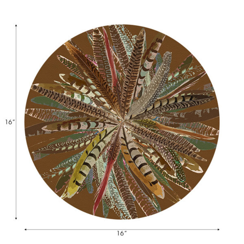 Napperon Pheasant Feathers, Brun