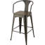 Tabourets de bar industriels (2) - noir foncé et mat, salle à manger, siège H 30 po, l 20,91 po, P 15,25 po et chaise noire