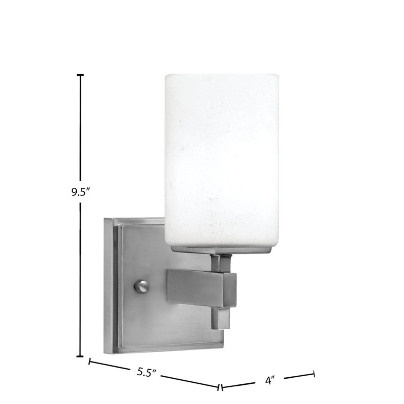 Headland Wall Sconce Shown With 4" White Muslin Glass, Nickel
